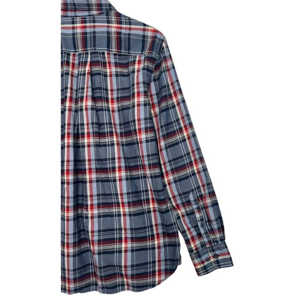 The North Face Button Down Mens Medium Blue Plaid Button Up Outdoor Classic - Picture 9 of 13